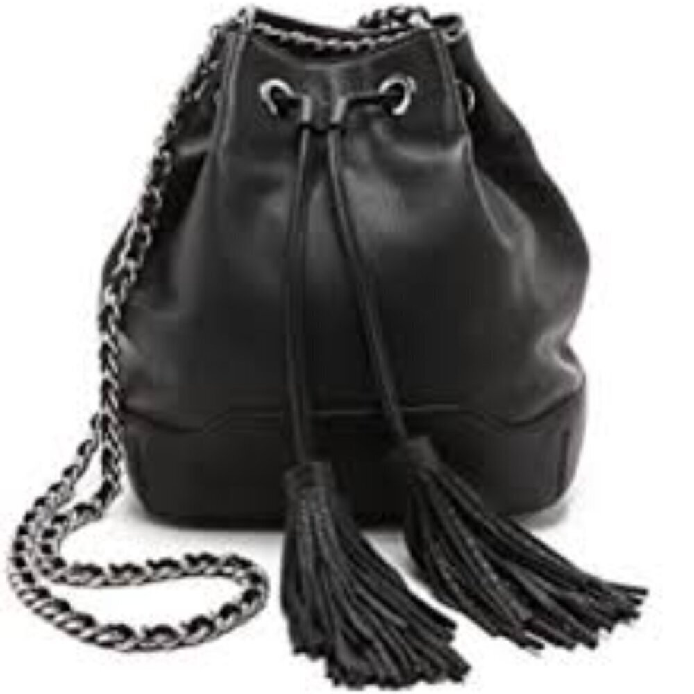 Rebecca Minkoff Black Pebbled Leather Shoulder Bag Timeless Elegance